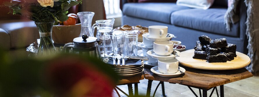 Afternoon tea in the Farmhouse, a chalet in Val d'Isere