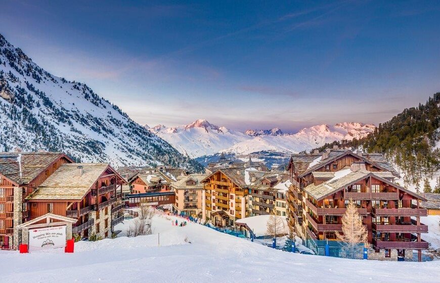 View of Arc 1950 from above at sunset