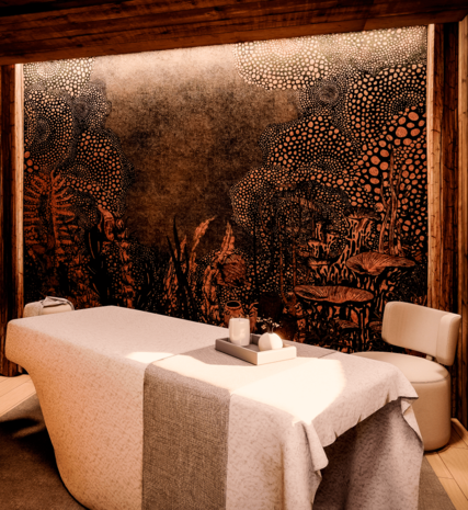 CGI image of the massage room in the VIP SKI Graciosa ski chalets in Plagne Centre