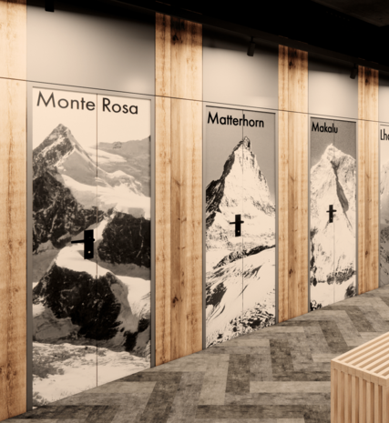 CGI ski room in the VIP SKI Graciosa ski chalets in Plagne Centre