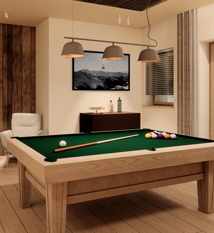 CGI pool table in luxury Penthouse chalet in the VIP SKI Graciosa chalets in La Plagne
