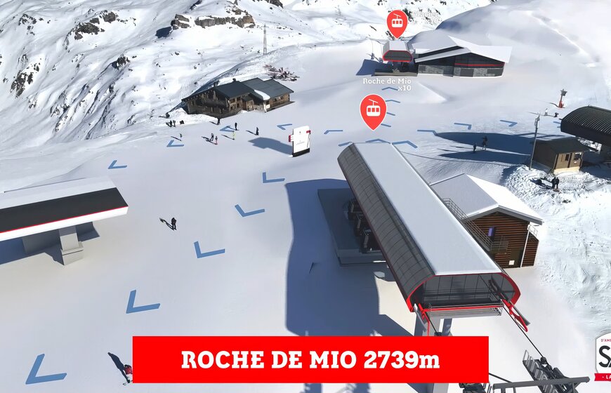 CGI image of new Roche de Mio lift at 2739 m