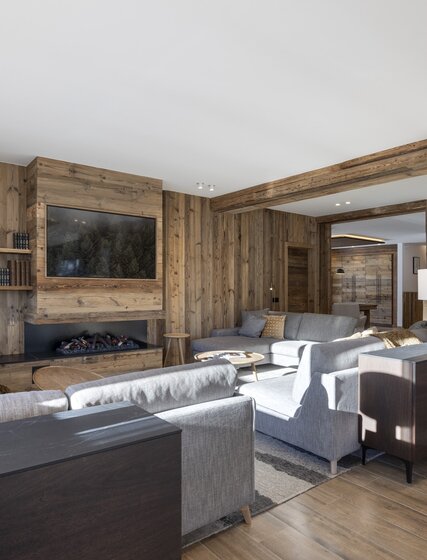 Luxurious open-plan living area in the Sagarmatha Penthouse