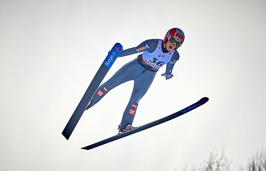 Ski jumper in the air