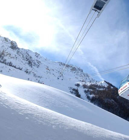 Bubble lift in Val d'Isere ski resort
