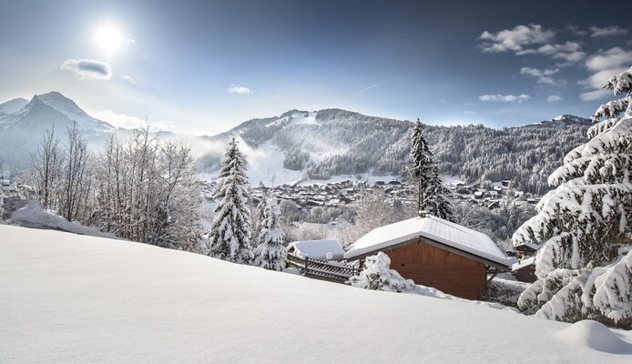 Piste in Morzine covered in snow